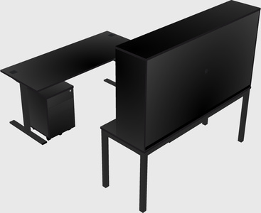 Sit-to-stand u-shaped desk