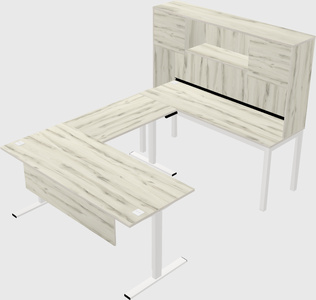 Sit-to-stand u-shaped desk