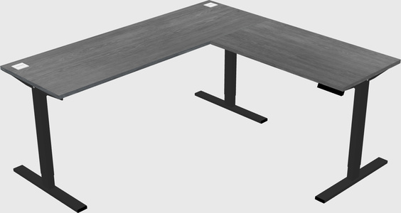 Sit-to-stand l-shaped desk