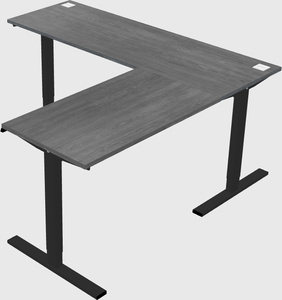 Sit-to-stand l-shaped desk