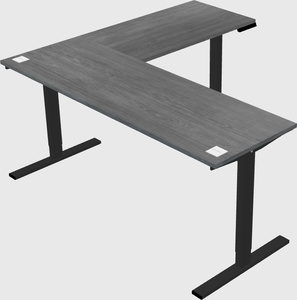 Sit-to-stand l-shaped desk