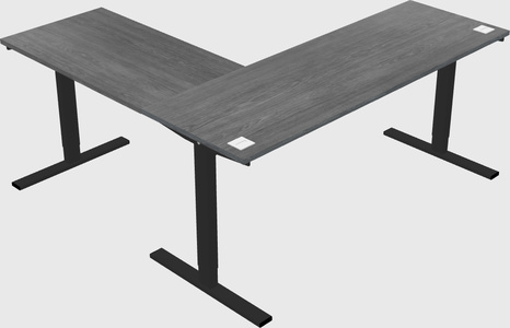 Sit-to-stand l-shaped desk