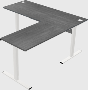 Sit-to-stand l-shaped desk