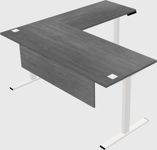 Sit-to-stand l-shaped desk