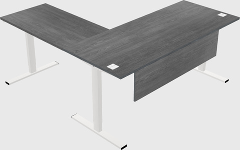 Sit-to-stand l-shaped desk