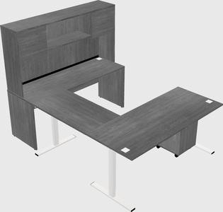 Sit-to-stand u-shaped desk
