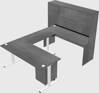 Sit-to-stand u-shaped desk