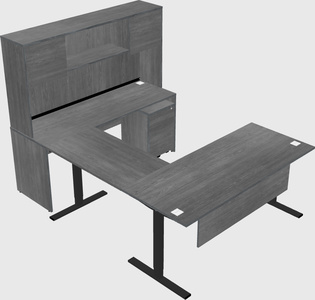 Sit-to-stand u-shaped desk
