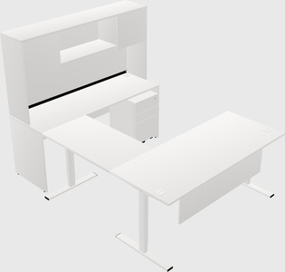 Sit-to-stand u-shaped desk