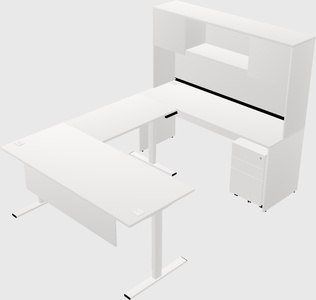 Sit-to-stand u-shaped desk