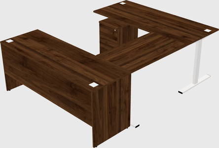 Sit-to-stand u-shaped desk