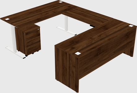 Sit-to-stand u-shaped desk