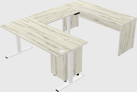 Sit-to-stand u-shaped desk