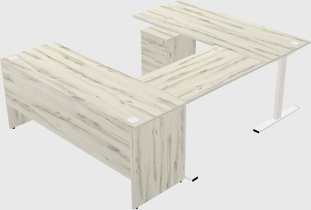 Sit-to-stand u-shaped desk