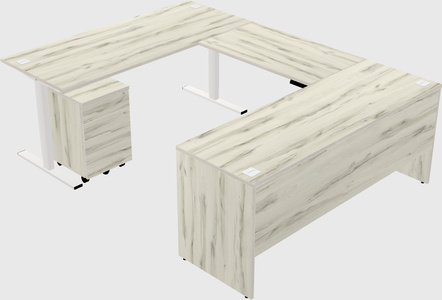 Sit-to-stand u-shaped desk