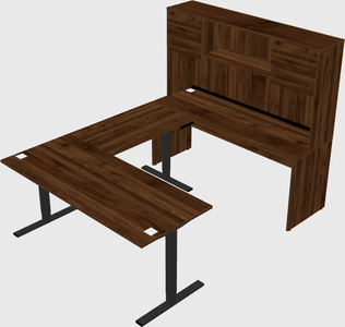 Sit-to-stand u-shaped desk