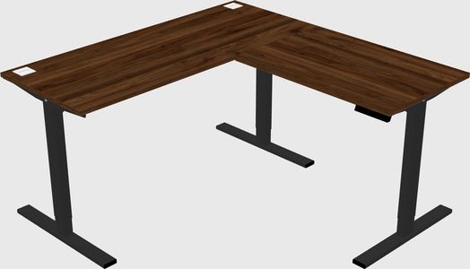 Sit-to-stand l-shaped desk
