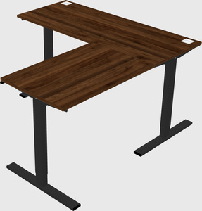 Sit-to-stand l-shaped desk