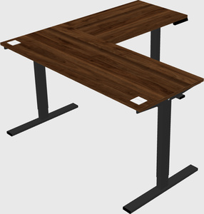 Sit-to-stand l-shaped desk