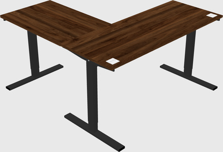 Sit-to-stand l-shaped desk