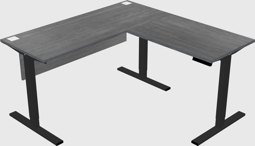 Sit-to-stand l-shaped desk