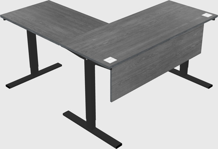 Sit-to-stand l-shaped desk