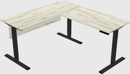 Sit-to-stand l-shaped desk
