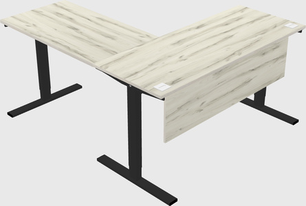 Sit-to-stand l-shaped desk