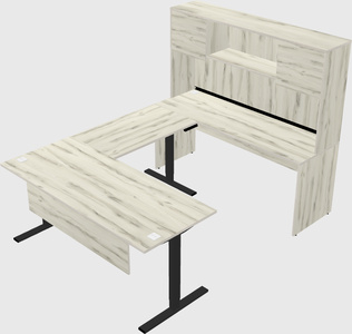 Sit-to-stand u-shaped desk