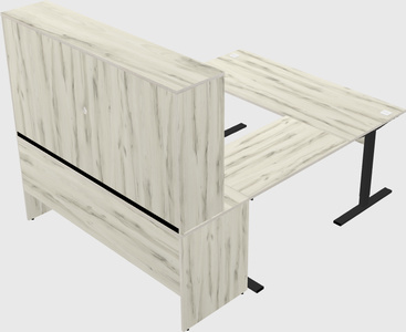 Sit-to-stand u-shaped desk