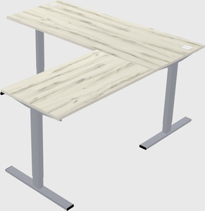 Sit-to-stand l-shaped desk