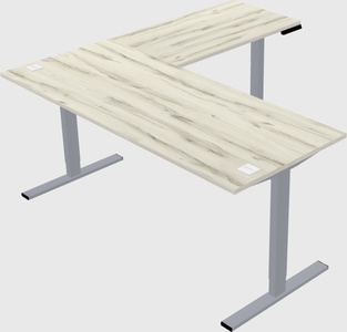 Sit-to-stand l-shaped desk