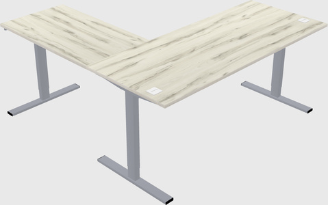 Sit-to-stand l-shaped desk