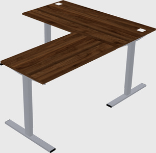 Sit-to-stand l-shaped desk