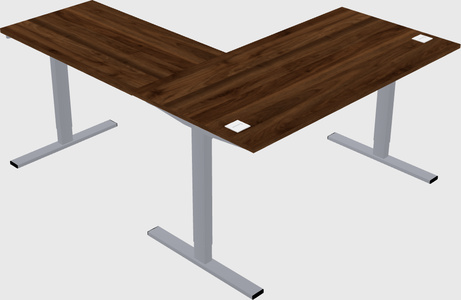 Sit-to-stand l-shaped desk