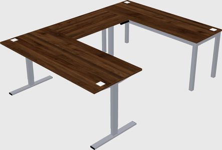 Sit-to-stand u-shaped desk