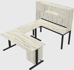 Sit-to-stand u-shaped desk
