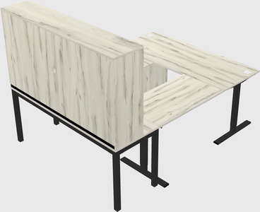 Sit-to-stand u-shaped desk