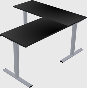 Sit-to-stand l-shaped desk