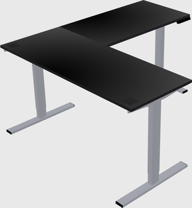 Sit-to-stand l-shaped desk