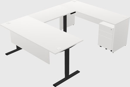 Sit-to-stand u-shaped desk
