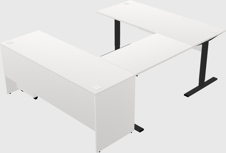 Sit-to-stand u-shaped desk