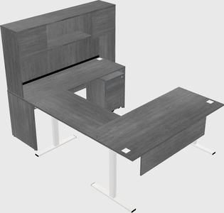 Sit-to-stand u-shaped desk