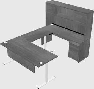 Sit-to-stand u-shaped desk