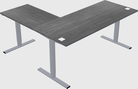 Sit-to-stand l-shaped desk