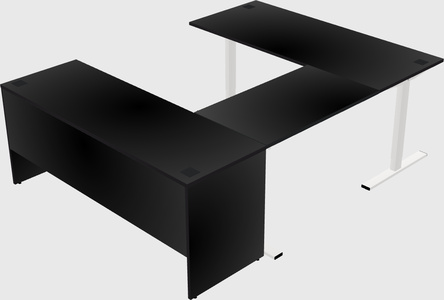 Sit-to-stand u-shaped desk