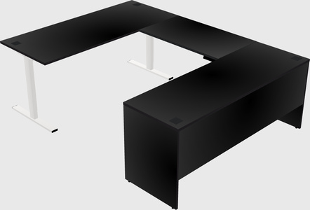 Sit-to-stand u-shaped desk