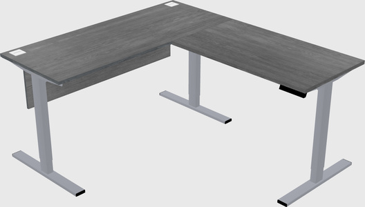 Sit-to-stand l-shaped desk