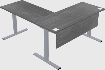 Sit-to-stand l-shaped desk