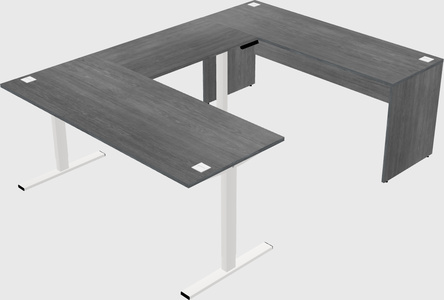 Sit-to-stand u-shaped desk